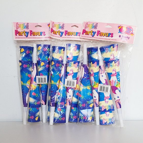 Lisa Frank - Vintage Ballerina Bunny Bunnies Rabbits Party Horns - 3 packs of 8 - Picture 2 of 3